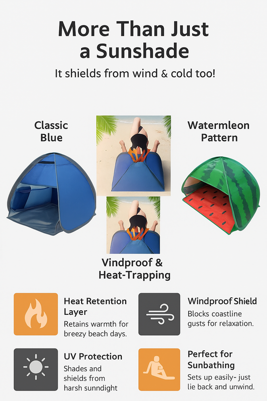 ShadeMate- Instant Pop-Up Sun Tent with Headrest